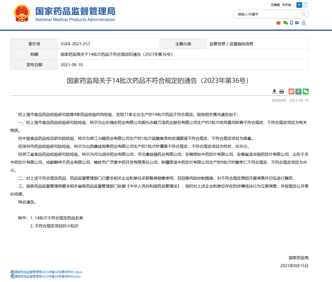 暂停销售、召回！这些药品不合规