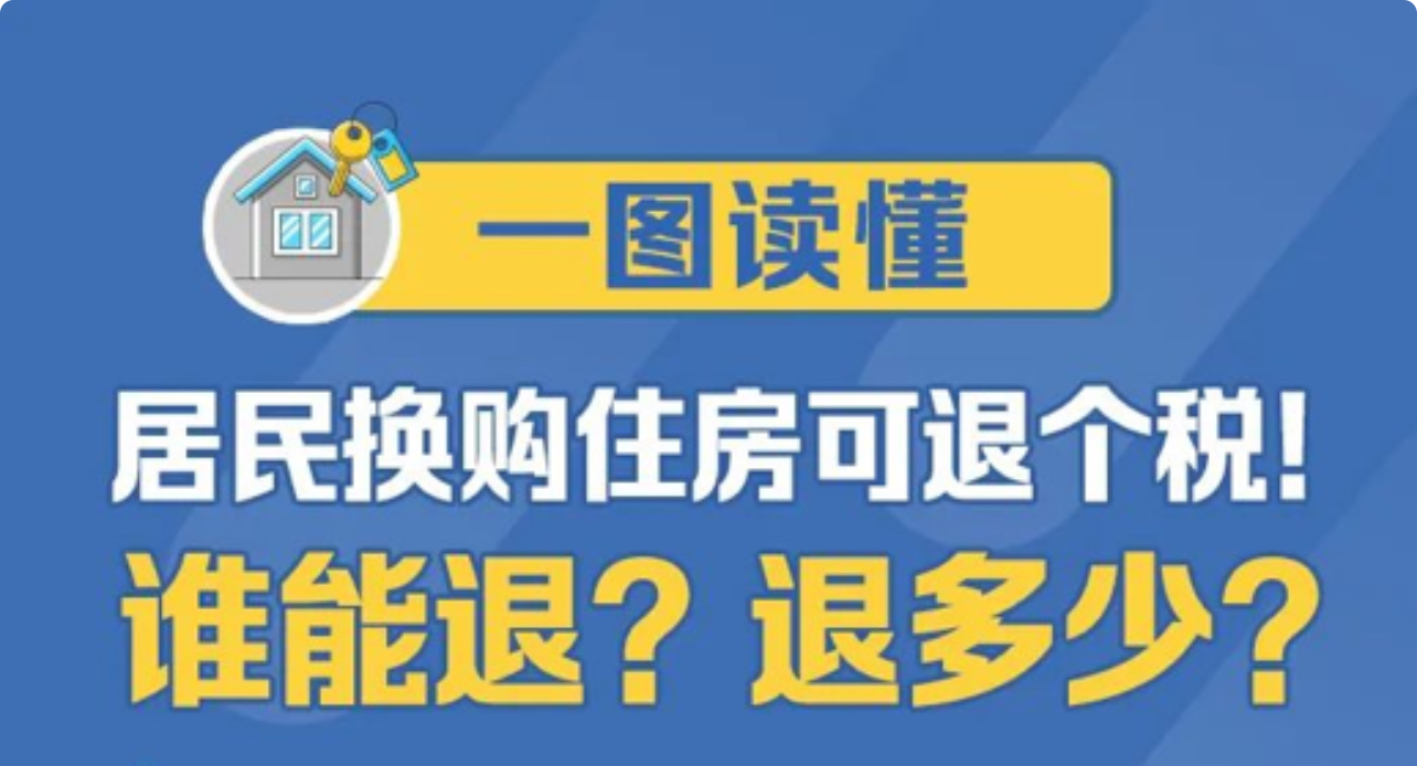 居民换购住房可退个税！