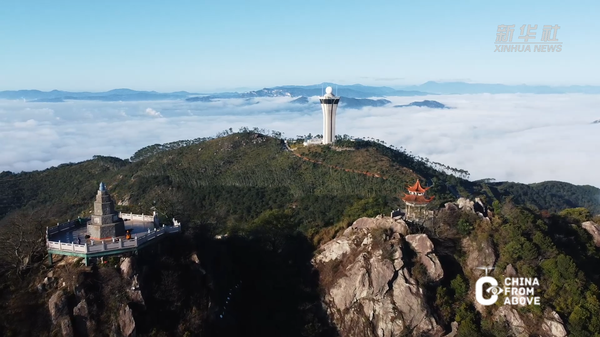 瞰中国｜福建晋江：云海再现紫帽山